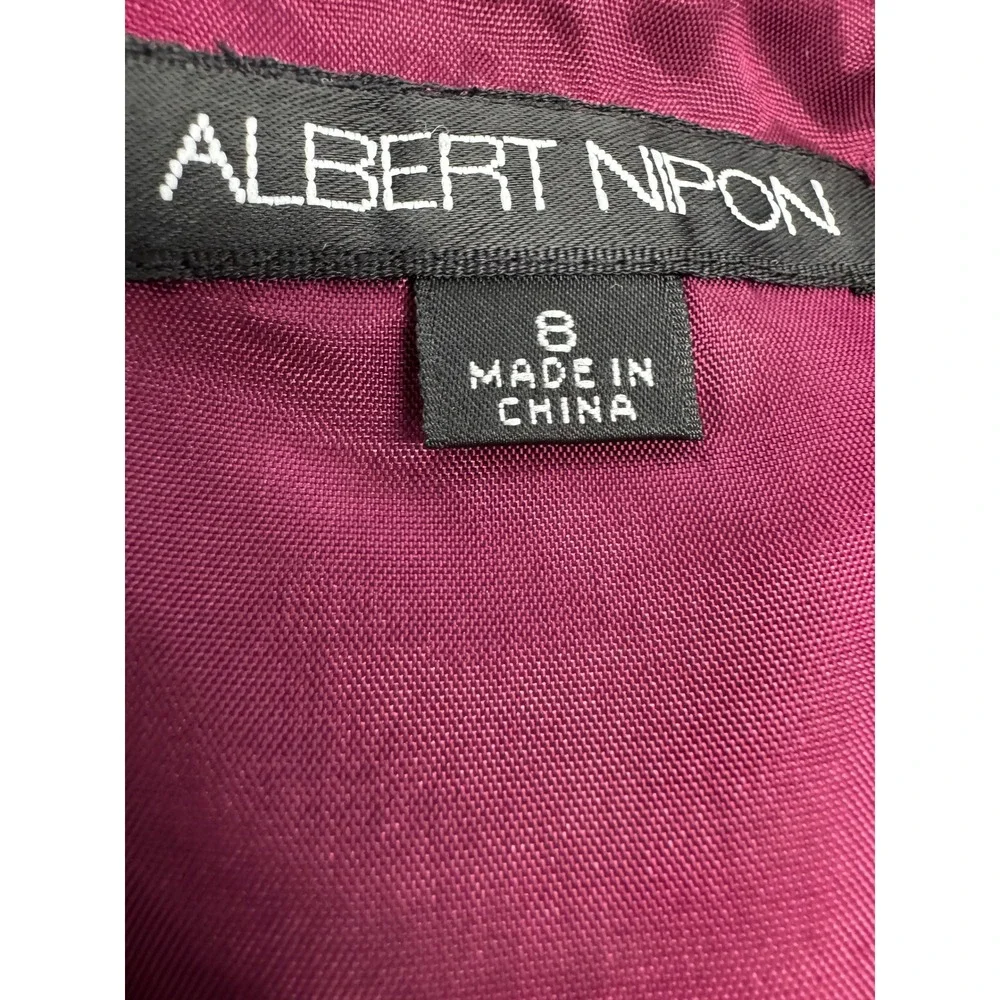 Vintage Albert Nipon Dark Raspberry Velvet 2-Piece Tank & Pencil Skirt Set Sz 8